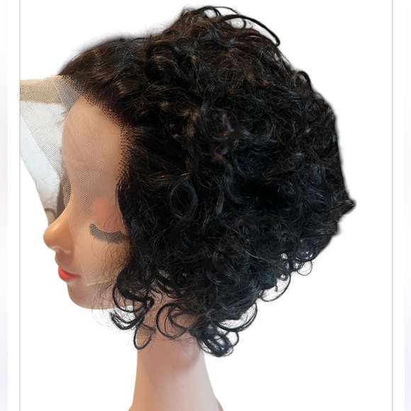Lace Front Brown Short Curly Wig - Picture 3 of 9